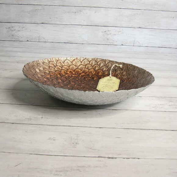 Handcrafted in Turkey Turkish Glass Bowl Basin Centerpiece Copper Brown - Picture 3 of 6